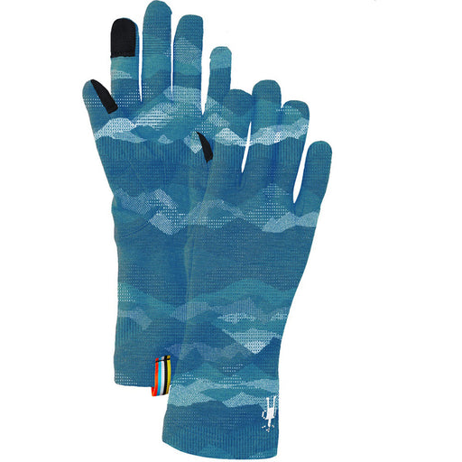 Quarter view Unisex Smartwool Apparel style name Thermal Merino Glove in color Twight Blue. Sku: SW018132M22