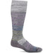 Quarter view Women's Sockwell Sock style name Good Vibes in color Charcoal. Sku: SW152W-850