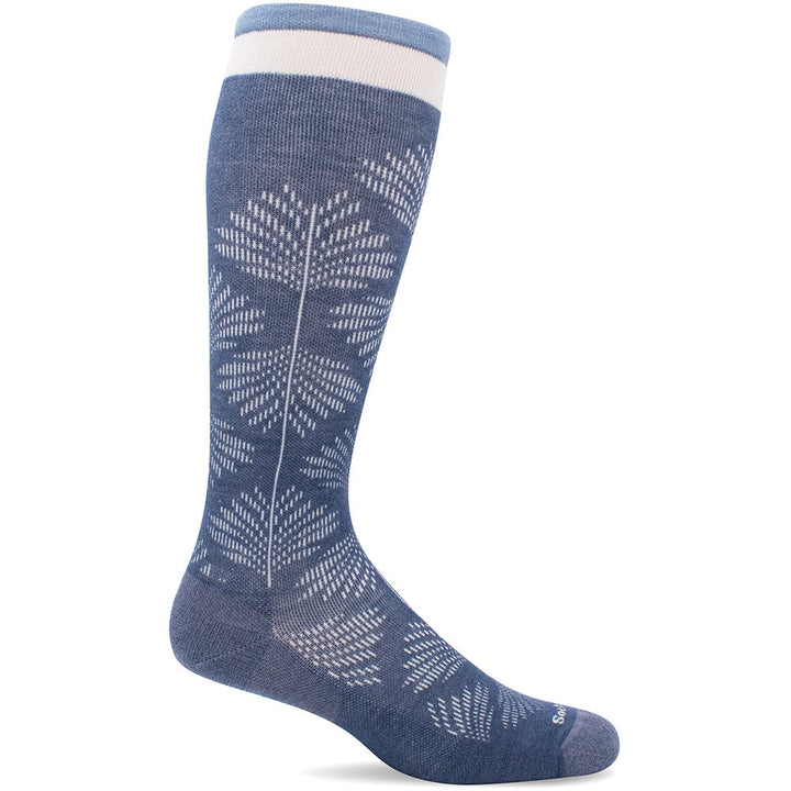 Quarter view Women's Sockwell Sock style name Full Floral in color Denim  . Sku: SW63W-650