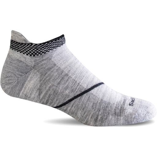 Quarter view Men's Sock style name Pulse Micro in color Light Grey. SKU: SW88M-800