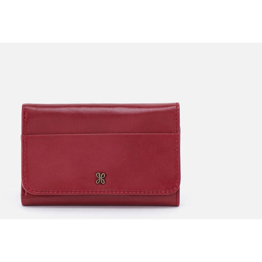 Quarter view Women's Hobo Hand Bag style name Jill Compact Wallet in color Cranberry. Sku: VI-32476CRAN
