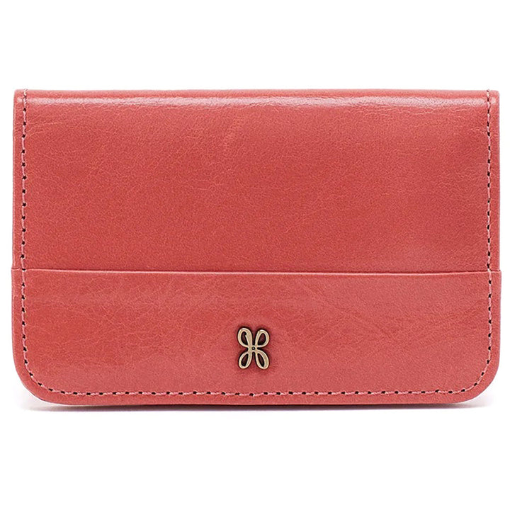 Quarter view Women's Hobo Accessories style name Jill Mini Card Case in color Cherry Blossom. Sku: VI-32524CHBL