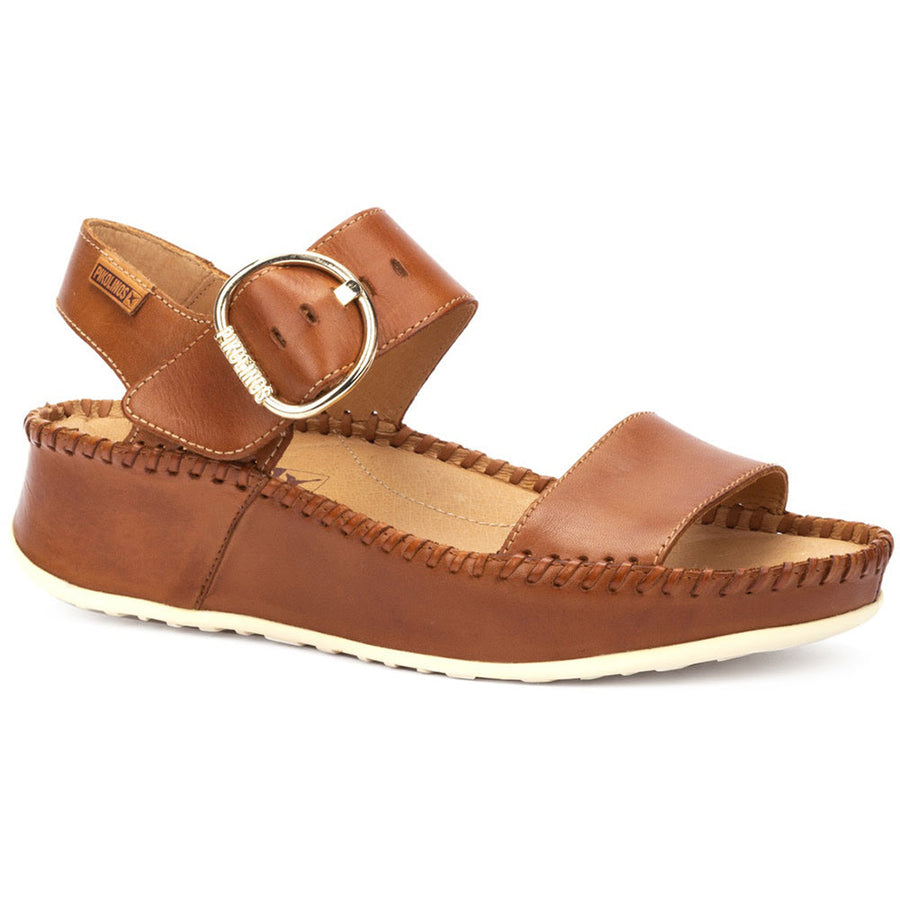 Quarter view Women's Pikolinos Footwear style name Marina 0709 in color Brandy. Sku: W1C-0709BRA