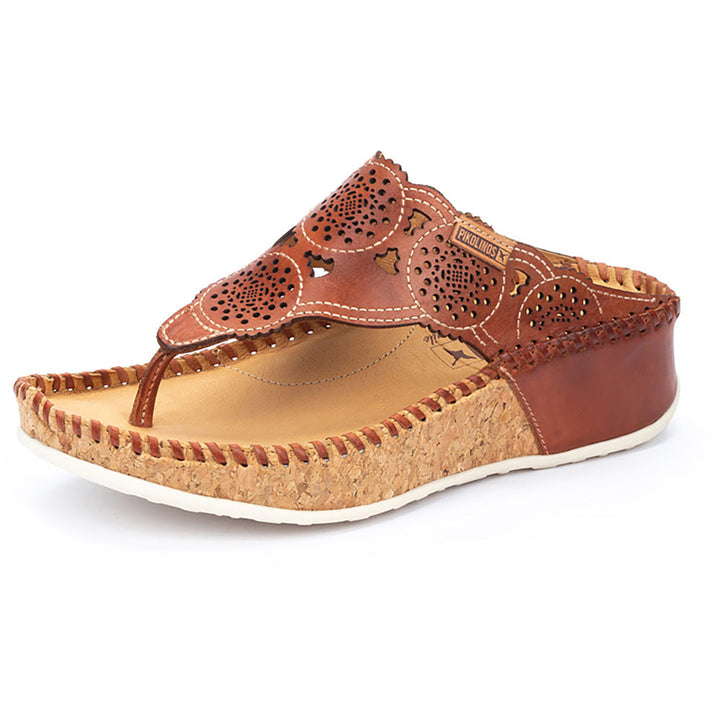 Quarter view Women's Pikolinos Footwear style name Marina 0745 in color Brick. Sku: W1C-0745BRI