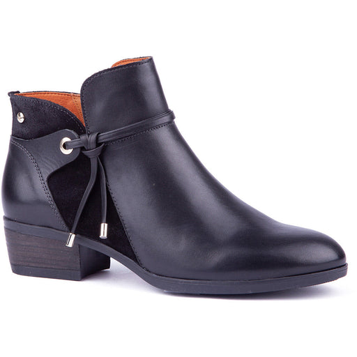 Quarter view Women's Pikolinos Footwear style name Daroca 8505 color Black. Sku: W1U-8505BLK