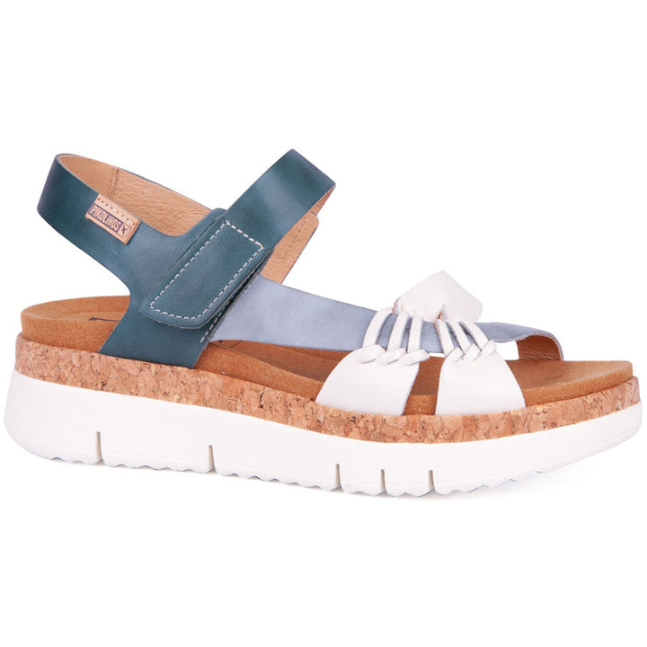 Quarter view Women's Pikolinos Footwear style name Palma 0968C2 in color River. Sku: W4N-0968C2RIV