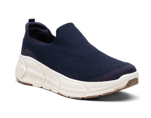 Quarter view Unisex Footwear style name Woolf in color Navy. SKU: WOOLFNVY-410