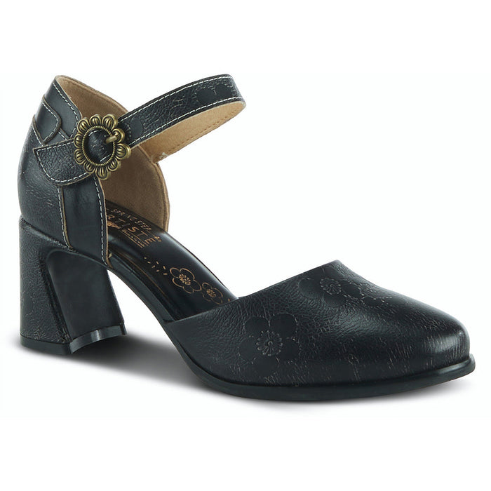 Quarter view Women's L'Artiste Footwear style name Zophia in color Black. Sku: ZOPHIA-B