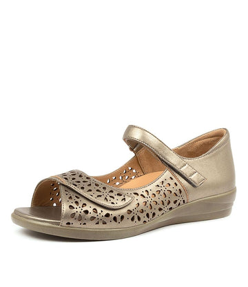 Women's Ziera Daffodil in Greige Leather sku: ZR10104NK6LE