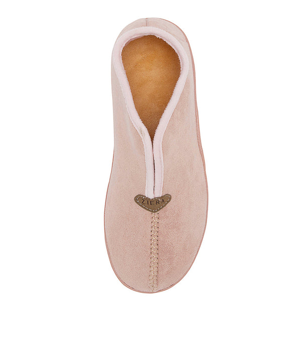 Women's Shoe, Brand Ziera in Pale Pink Microsuede shoe image top view