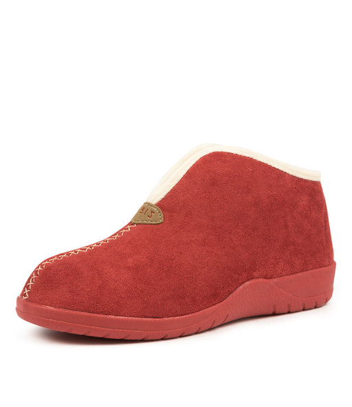 Quarter view Women's Ziera Footwear style name Cuddles in Chilli-Beige Fur Microsuede. Sku: ZR10209RPAMS-W