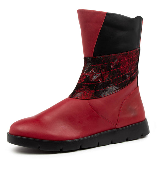 Quarter view Women's Ziera Footwear style name Marlona in Red Multi. Sku: ZR10259REDHG-W