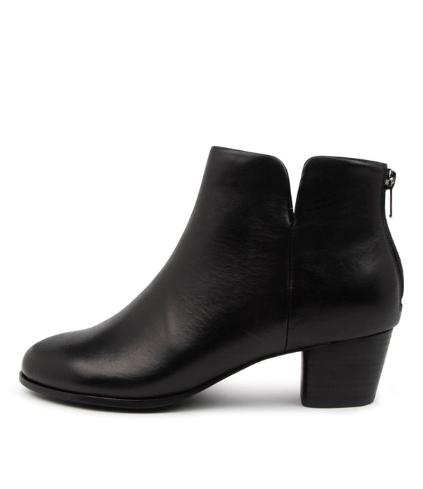 Side view Women's Ziera Footwear style name Gates in Black Leather. Sku: ZR10284BLALE