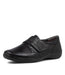Women's Shoe, Brand Ziera Jullius in Extra Wide Adjustable Fit in Black Leather shoe image quarter turned