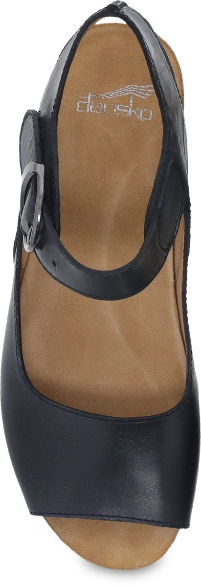 Top view Women's Dansko Footwear style name Tiana in color Black Burnished Calf. Sku: 1705-020200