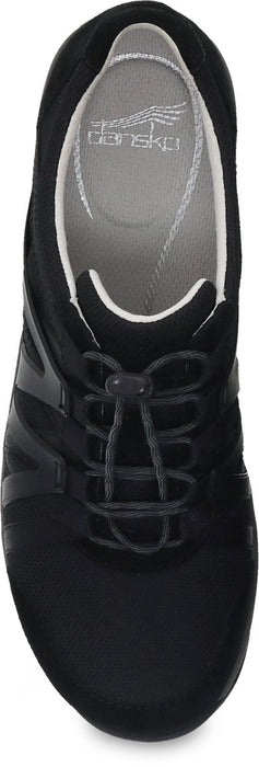 Top view Women's Dansko Footwear style name Henriette in color Black/ Black Suede. Sku: 4852-360295